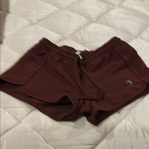 Icyzone Womens Maroon  Elastic Waist Drawstring Athletic Shorts Sz Small